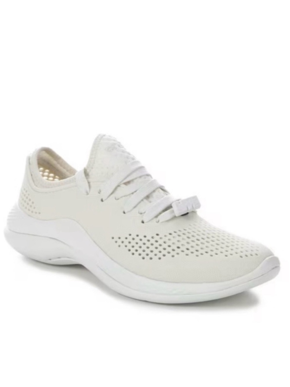 Crocs‎ LiteRide 360 Pacer Sneakers Mesh Lace Up Off White Comfort W10